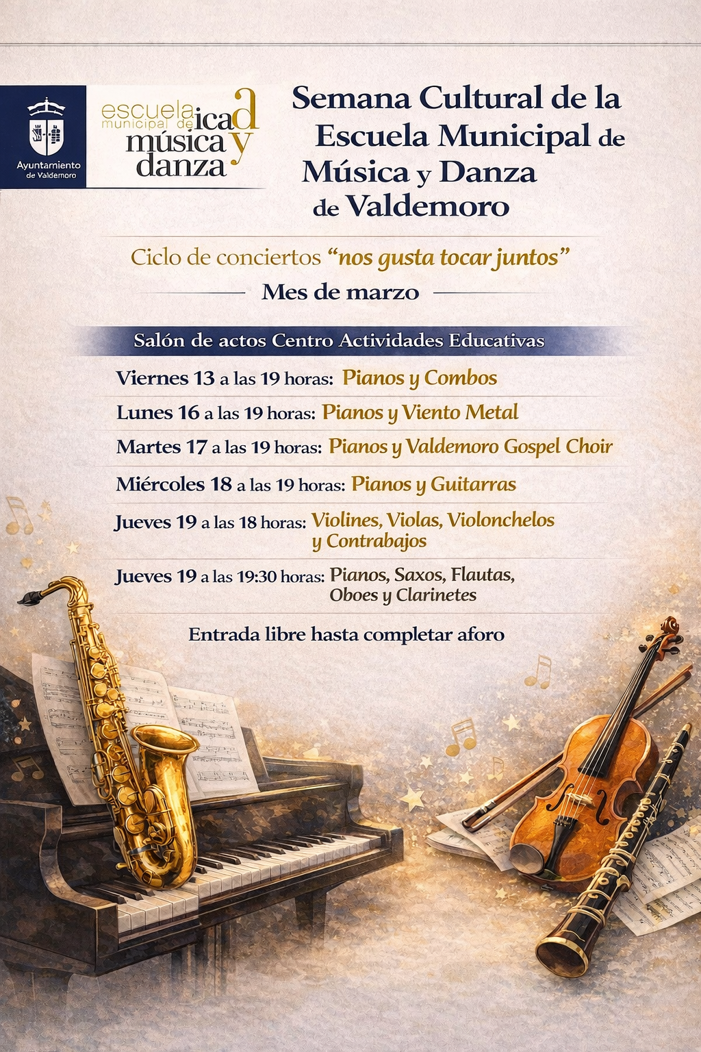 Cartel Semana Cultural  Escuela Municipal de Música
