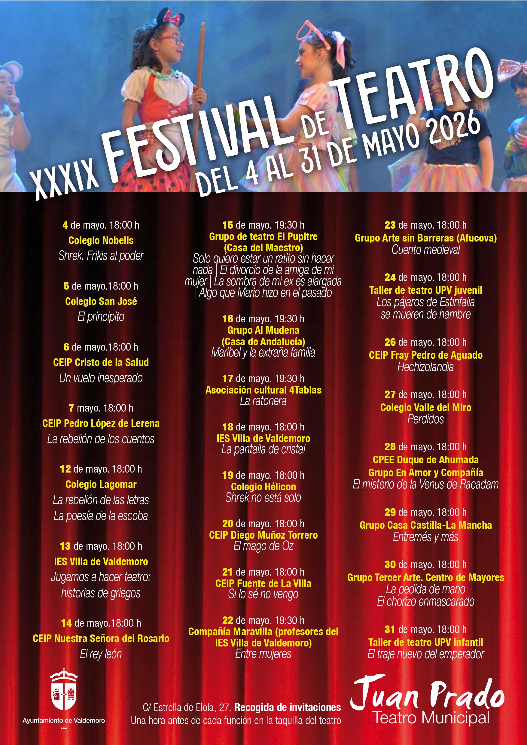 Cartel Festival de teatro 2026
