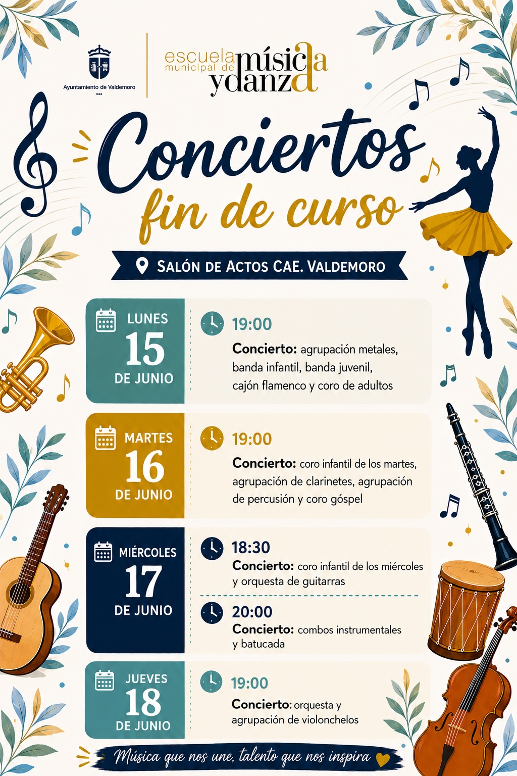 Cartel Conciertos fin de curso
