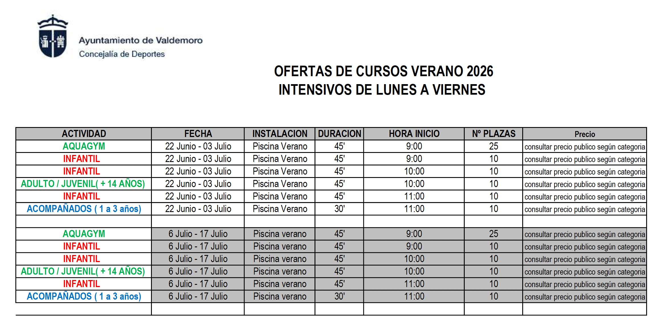 Cursos de piscinas