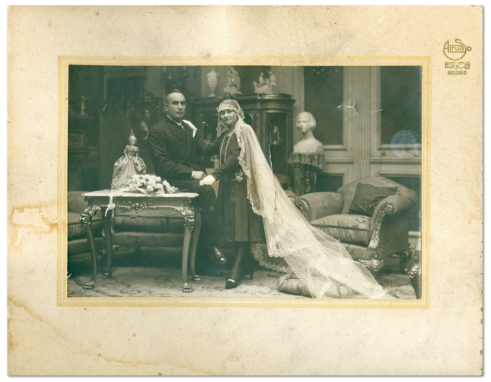 Retrato de boda de la década de 1930