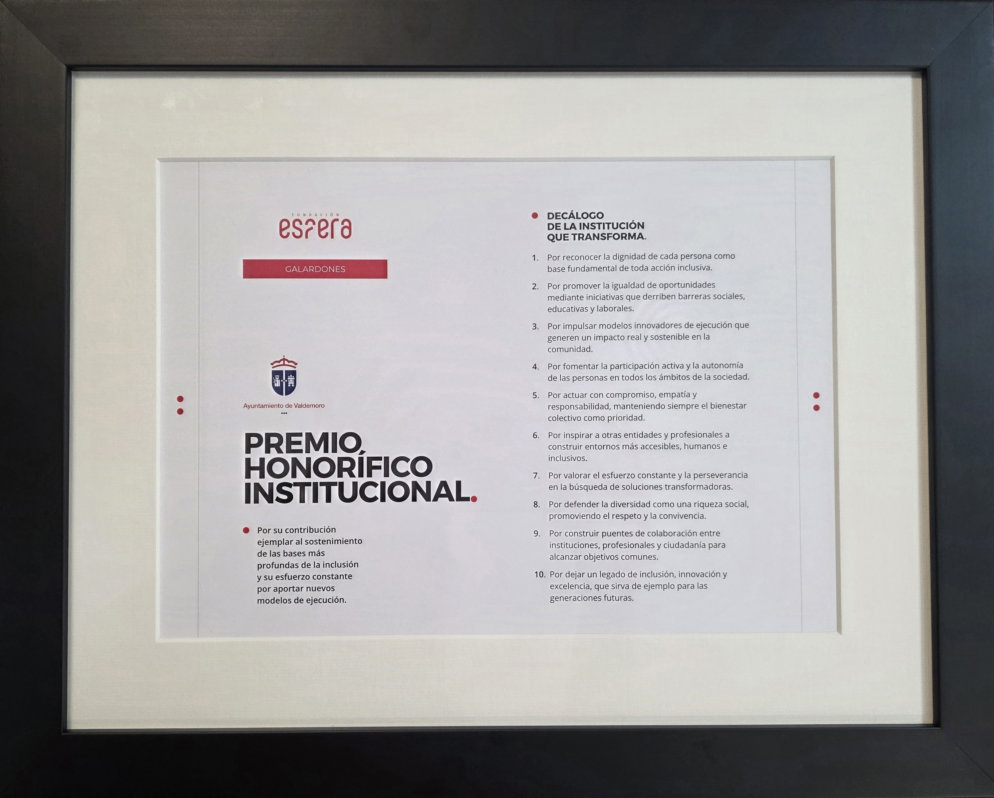 Premio Honorifico Institucional