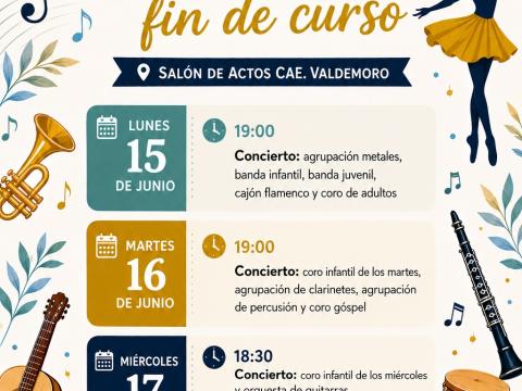 Cartel Conciertos fin de curso