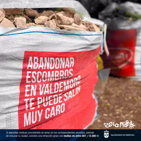 Escombros en un saco