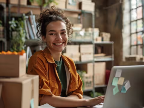 Mujer trabajando con su ordenador